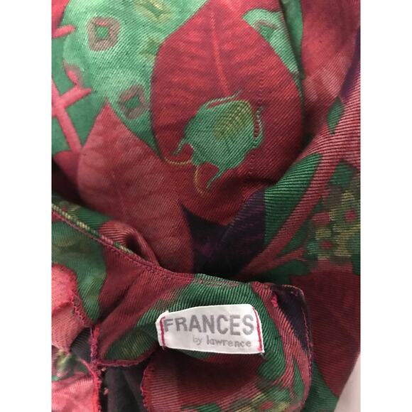 Vintage Bug Plant Print Tiered Linen Blouse Shirt Top / Women’s Small - Picture 5 of 6